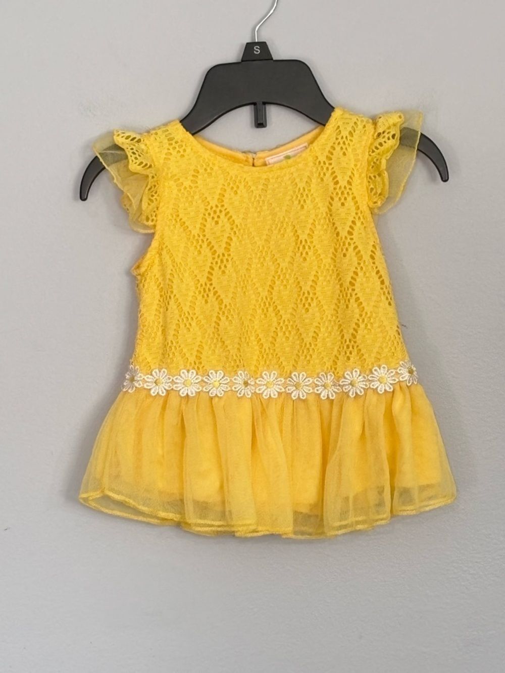 Duck Duck Goose Yellow Daisy Tiered Tulle Baby Girls' Summer Dress 12 Months